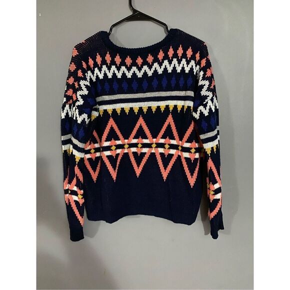 Pink Rose Knit Aztec Print Sweater Size Large - Picture 2 of 4